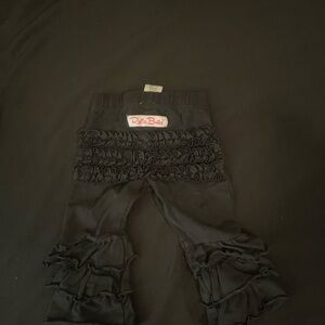Ruffle Butts Black Ruffle Leggings for Kids